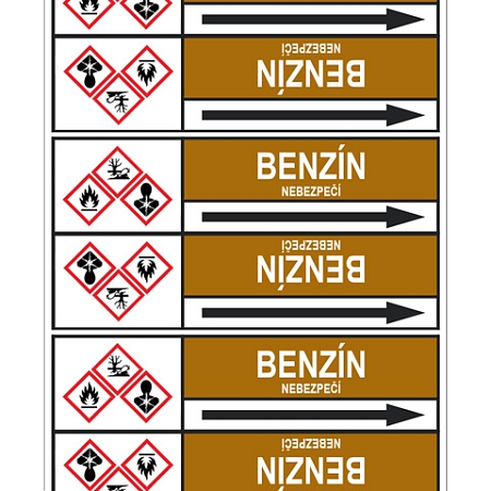 Značení potrubí, benzín